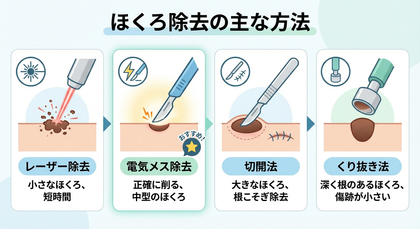ほくろ除去の種類