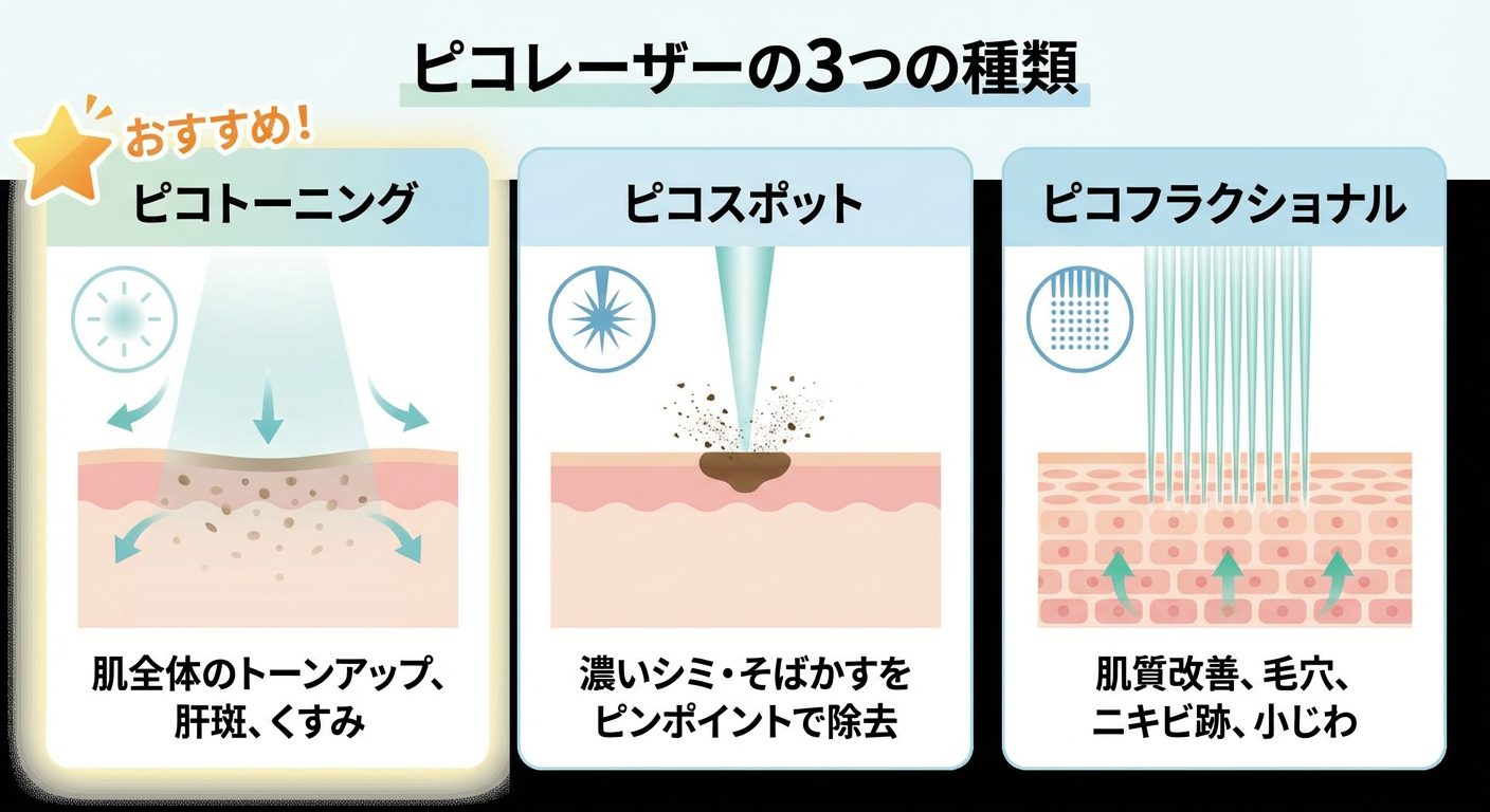 ピコレーザーの3つの種類